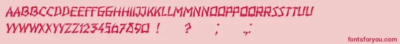 Hiroshima Italic-fontti – punaiset fontit vaaleanpunaisella taustalla