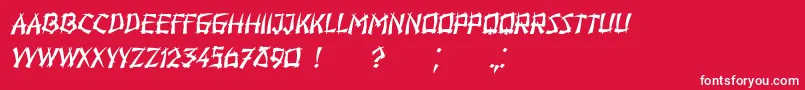 フォントHiroshima Italic – 赤い背景に白い文字