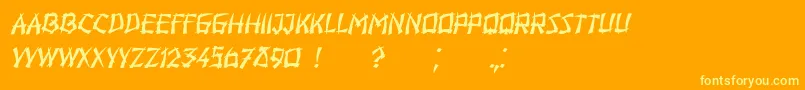 Czcionka Hiroshima Italic – żółte czcionki na pomarańczowym tle