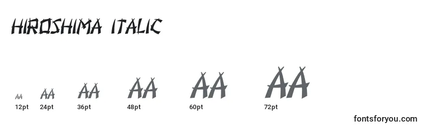 Размеры шрифта Hiroshima Italic