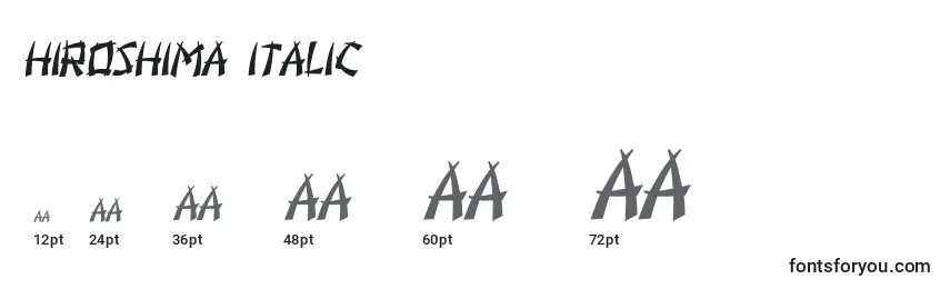 Rozmiary czcionki Hiroshima Italic