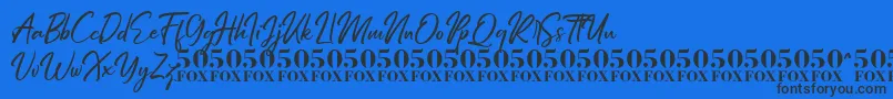 Fonte Hiroshima Script – fontes pretas em um fundo azul