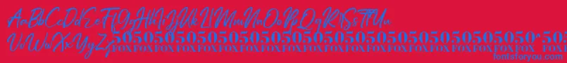 fuente Hiroshima Script – Fuentes Azules Sobre Fondo Rojo