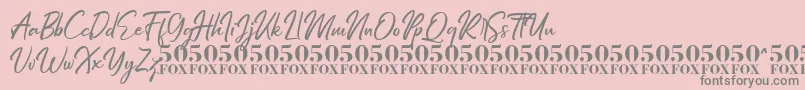 Fonte Hiroshima Script – fontes cinzas em um fundo rosa