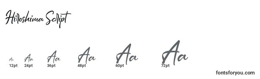 Hiroshima Script Font Sizes