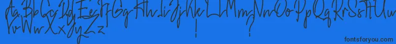 Hiroshima Font – Black Fonts on Blue Background