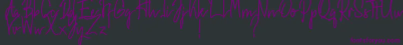 Hiroshima-Schriftart – Violette Schriften auf schwarzem Hintergrund
