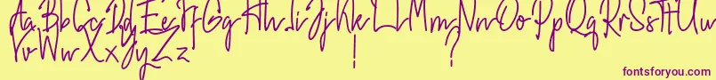 Police Hiroshima – polices violettes sur fond jaune