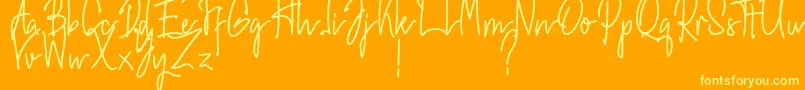 Hiroshima Font – Yellow Fonts on Orange Background