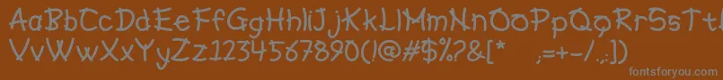 Hiroshio-fontti – harmaat kirjasimet ruskealla taustalla