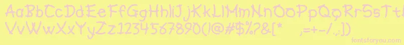 Hiroshio Font – Pink Fonts on Yellow Background