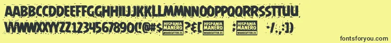 Hispania Manero Font – Black Fonts on Yellow Background