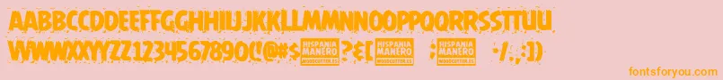 Hispania Manero Font – Orange Fonts on Pink Background