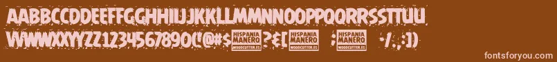 Hispania Manero Font – Pink Fonts on Brown Background