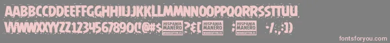 Hispania Manero-Schriftart – Rosa Schriften auf grauem Hintergrund