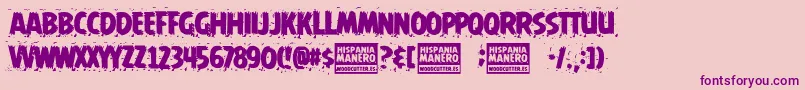 Hispania Manero Font – Purple Fonts on Pink Background