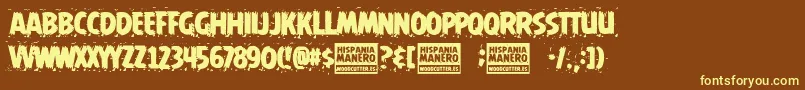 Hispania Manero Font – Yellow Fonts on Brown Background