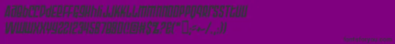 Fonte ArmorPiercing2.0BbItalic – fontes pretas em um fundo violeta