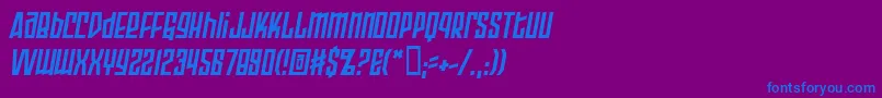 ArmorPiercing2.0BbItalic-fontti – siniset fontit violetilla taustalla