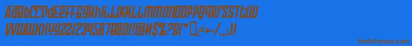Weitere Informationen zur ArmorPiercing2.0BbItalic-Schriftart ArmorPiercing2.0BbItalic-Schriftart – Braune Schriften auf blauem Hintergrund