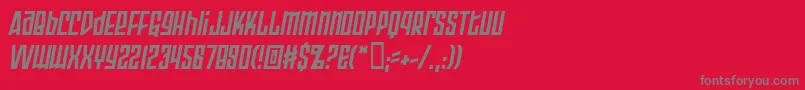 フォントArmorPiercing2.0BbItalic – 赤い背景に灰色の文字