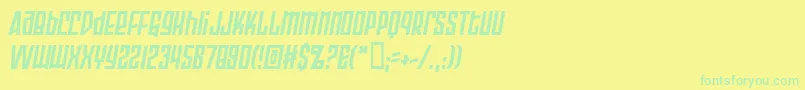 ArmorPiercing2.0BbItalic Font – Green Fonts on Yellow Background