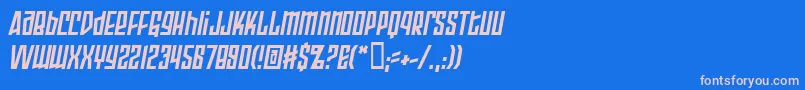 Fonte ArmorPiercing2.0BbItalic – fontes rosa em um fundo azul