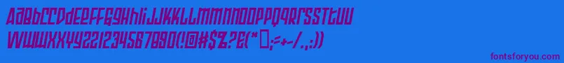 フォントArmorPiercing2.0BbItalic – 紫色のフォント、青い背景