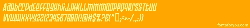 ArmorPiercing2.0BbItalic Font – Yellow Fonts on Orange Background