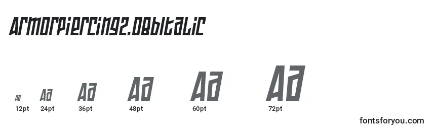 Размеры шрифта ArmorPiercing2.0BbItalic