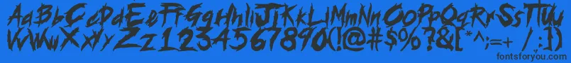 histeria Font – Black Fonts on Blue Background