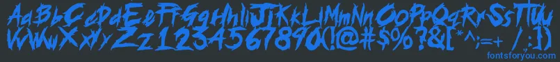 histeria Font – Blue Fonts on Black Background
