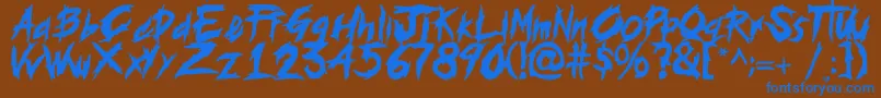 histeria Font – Blue Fonts on Brown Background