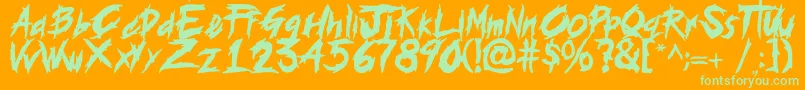 histeria Font – Green Fonts on Orange Background