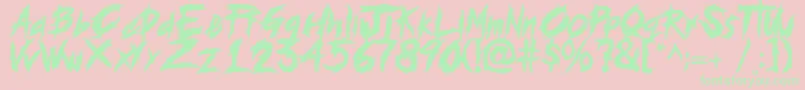 histeria Font – Green Fonts on Pink Background