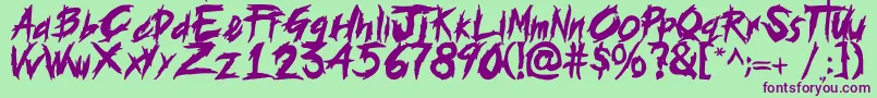 histeria Font – Purple Fonts on Green Background