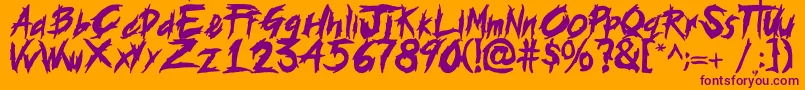 histeria Font – Purple Fonts on Orange Background