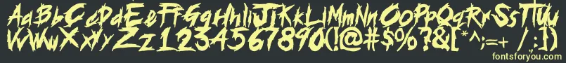 histeria Font – Yellow Fonts on Black Background