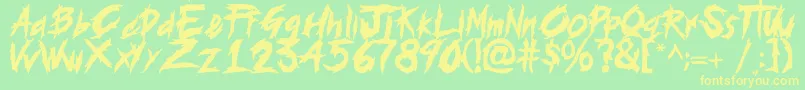 histeria Font – Yellow Fonts on Green Background