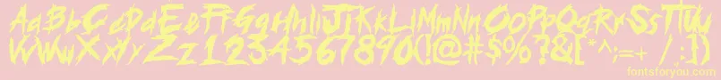 histeria Font – Yellow Fonts on Pink Background