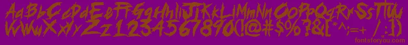 histeria Font – Brown Fonts on Purple Background