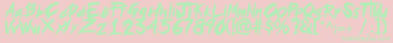 histeria Font – Green Fonts on Pink Background