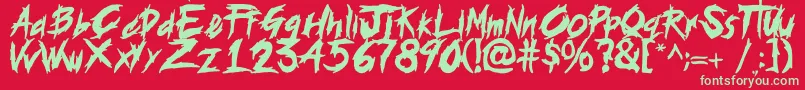 histeria Font – Green Fonts on Red Background