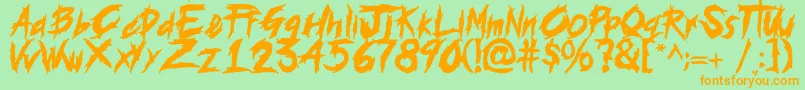 histeria Font – Orange Fonts on Green Background