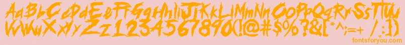 histeria Font – Orange Fonts on Pink Background