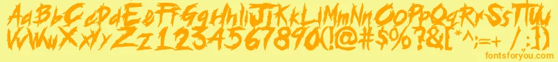 histeria Font – Orange Fonts on Yellow Background