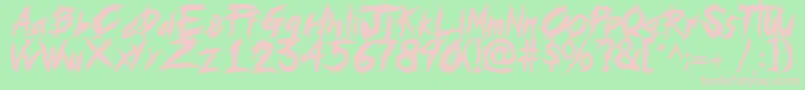 histeria Font – Pink Fonts on Green Background