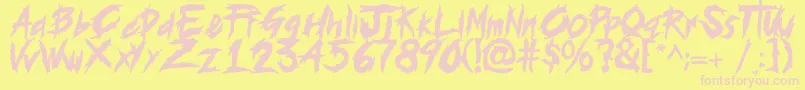 Шрифт histeria – розовые шрифты на жёлтом фоне