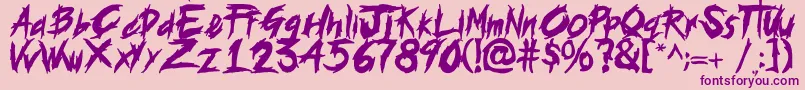 histeria Font – Purple Fonts on Pink Background