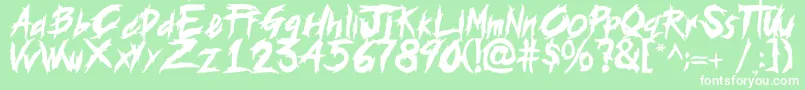 histeria Font – White Fonts on Green Background